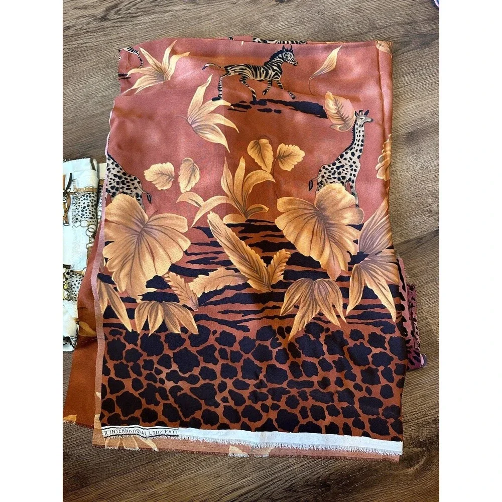 Jungle Animal Border Print Fabric Printmaker‎ International Giraffe Leopard